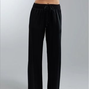 PJ Harlow black satin pajama pants. Size S.